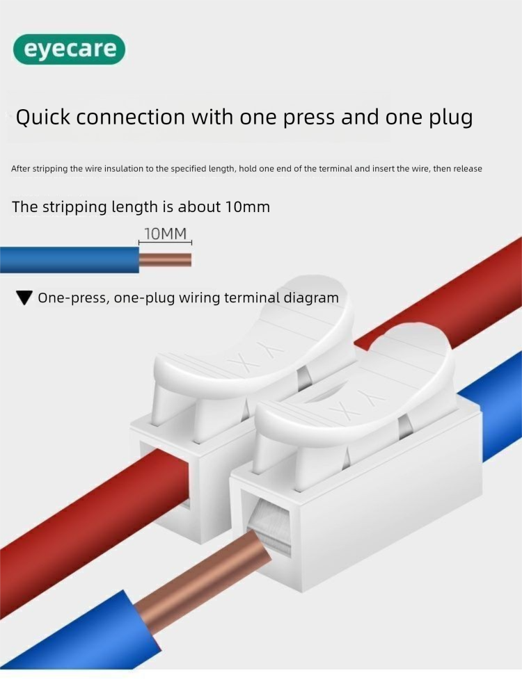 Two-position Push-type Lighting CH2 Snap Connector Spotlight Quick Wiring Terminal New Model_voghion.com