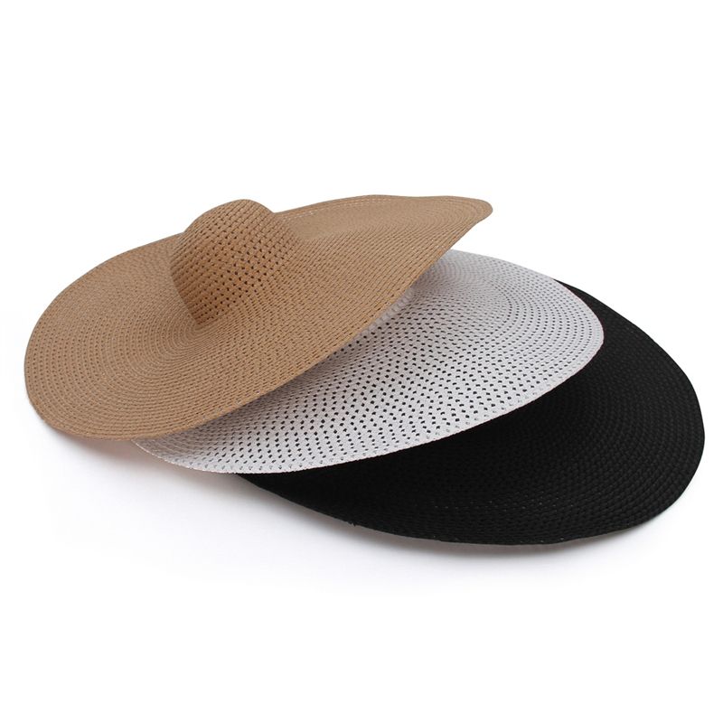 New Arrivals GEMVIE Summer Large Wide Brim Foldable Hats for Women Oversized Sun Shade Travel Straw Lady UV Protection Beach Hat_voghion.com
