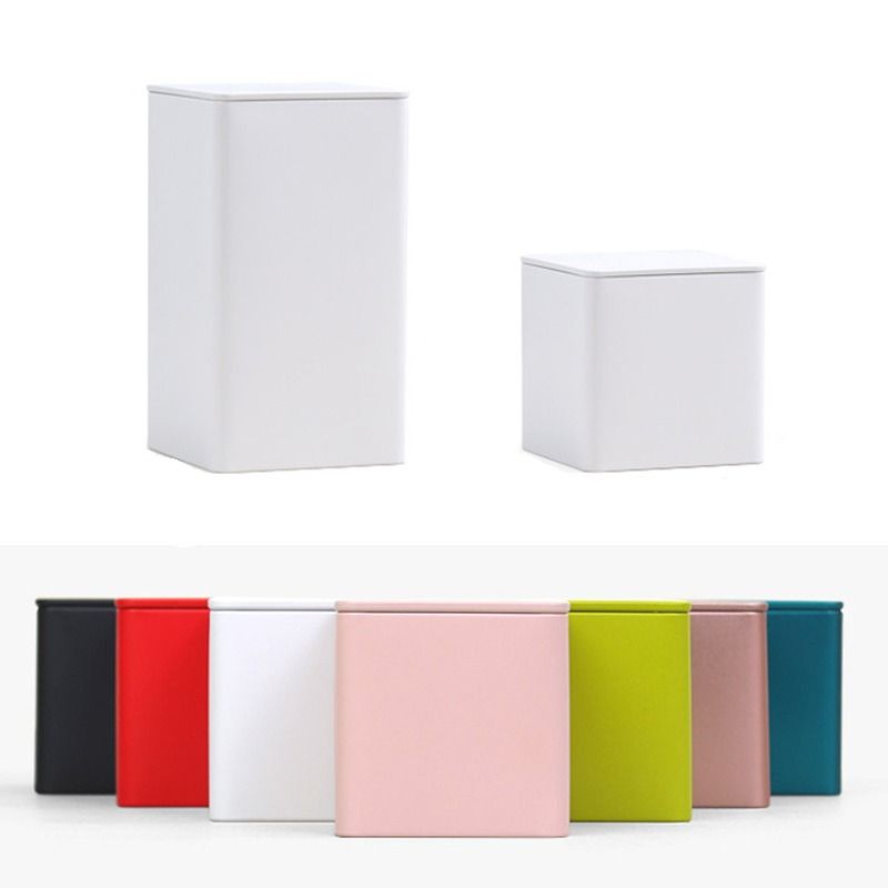 Square Tin Can Empty Cube Steel Box Storage Container kit 65mm Series for Treats, Gifts, Favors, Loose Tea, Coffee and Crafts_voghion.com
