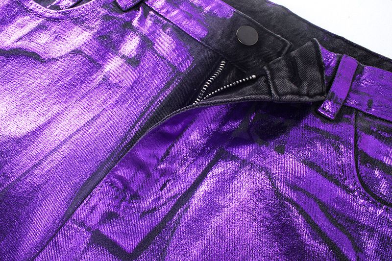 Pantalon long décontracté légèrement extensible, style laser violet foncé, unisexe, nouvelle collection été 2024_voghion.com