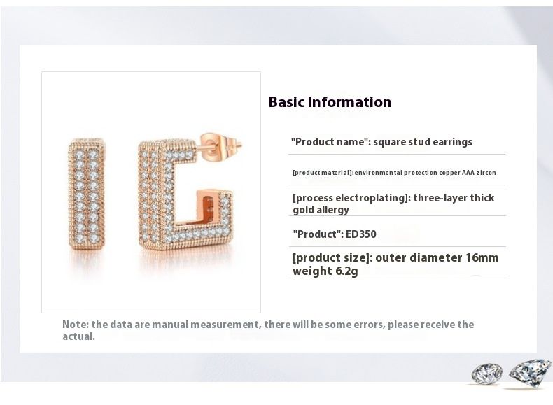 Full Diamond Zircon Silver Earrings for Women Light Luxury Fashionable Earrings Simple and Niche Design Trendy Earrings for Men_voghion.com