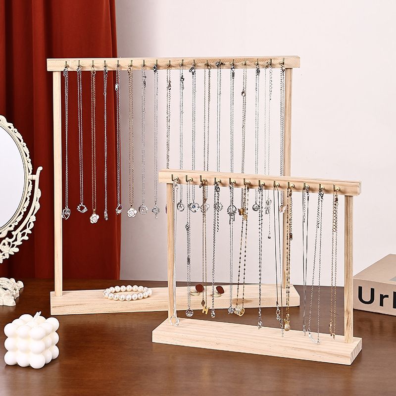 Présentoir à bijoux carré en bois massif pour colliers et pendentifs, simple et tendance, pour marché nocturne, diffusion en direct_voghion.com
