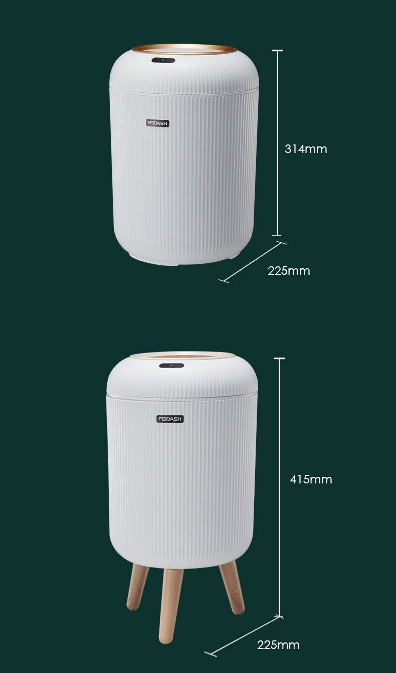 Cestino per la spazzatura di lusso, di alta qualità, a induzione intelligente, stile lanterna a righe con coperchio, per la casa, soggiorno, camera da letto_voghion.com