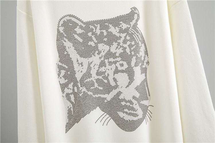 Ensemble en tricot imprimé léopard et strass pour femme : pull et pantalon surdimensionnés, deux pièces_voghion.com