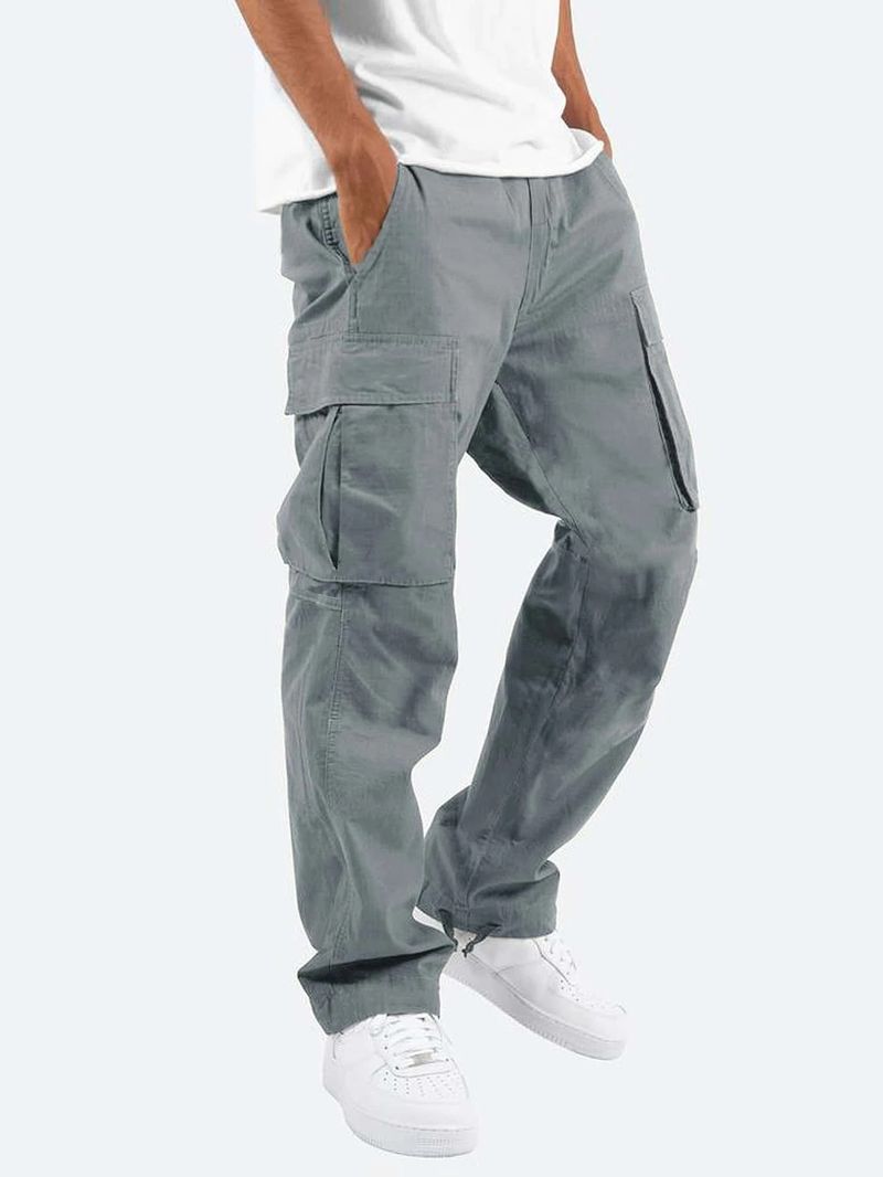 Premium Products Premium Products Cotton Comfort 2025 Summer New Men's Work Pants With Drawstring Multi Port_voghion.com