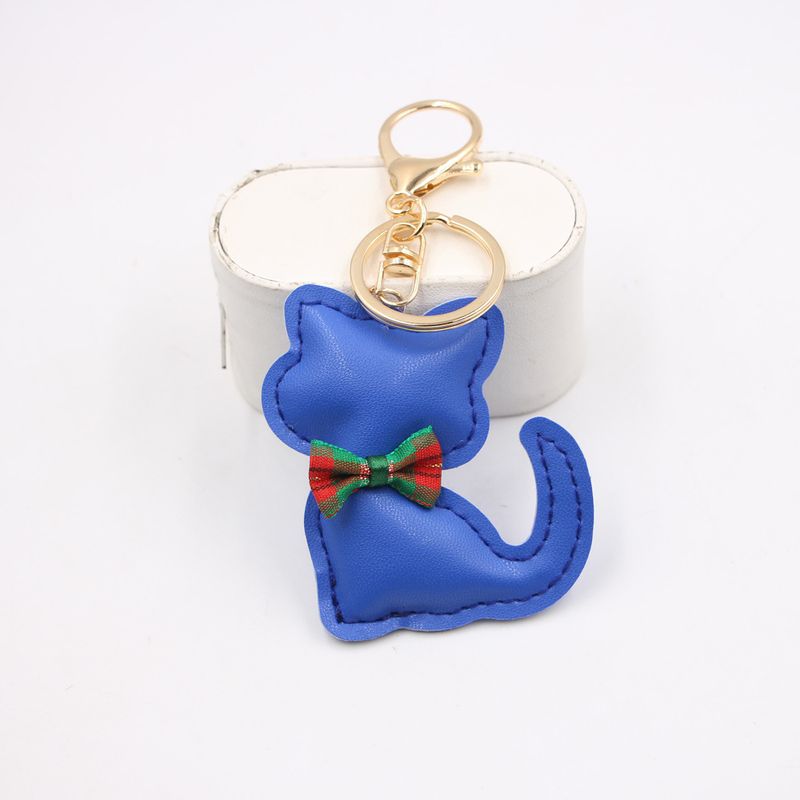 Nuovo ciondolo portachiavi in pelle a forma di papillon con gatto, accessorio per zaino, portafoglio_voghion.com