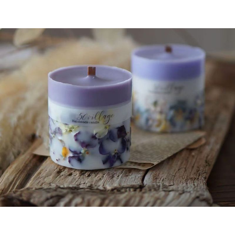 Ewige getrocknete Blumen Aromatherapie Kerze Diffusor Sojawachs Box Home Decor Geschenk-Set_voghion.com