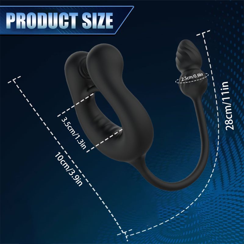 Nuovo prodotto Anello per lo sperma con vibrazione a tre punti in gomma piena per uomo APP Massaggiatore anale per la prostata Vibratore per il plug anale Gay_voghion.com
