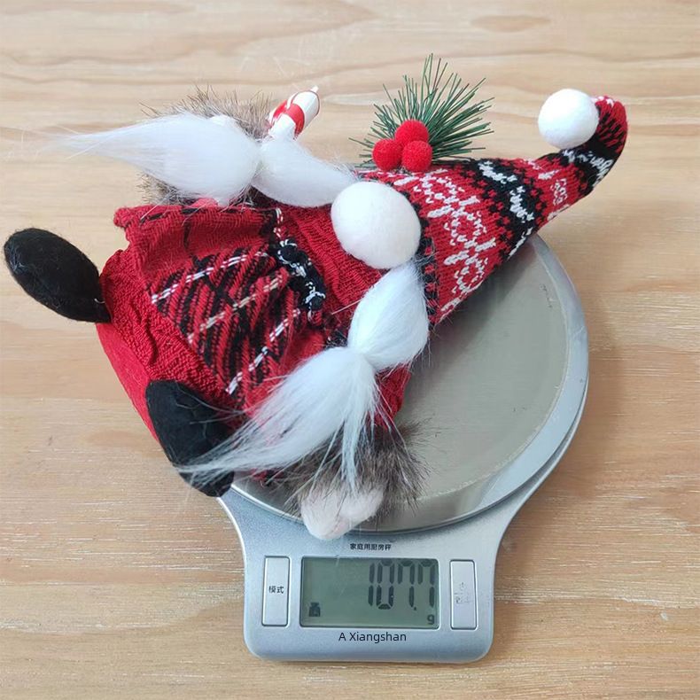 Haobei uued jõulukaunistused karvapall kootud kumer müts kääbusnukk kaunistus kark Ameerika näota nukk_voghion.com