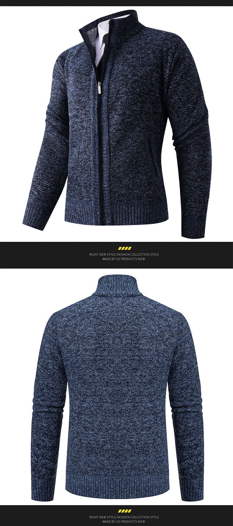 "Herren-Strickjacke mit Fleecefutter – Übergroßer Winterpullover mit Stehkragen (M-3XL, 12 Farben)"_voghion.com