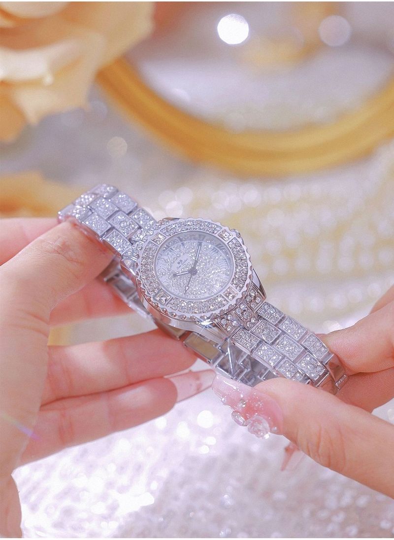Bs Bee Sister Damen-Diamantuhr, luxuriöse modische Quarzuhr für Damen, luxuriöse wasserdichte Damen-Quarzuhr, modische Uhr für Frauen_voghion.com