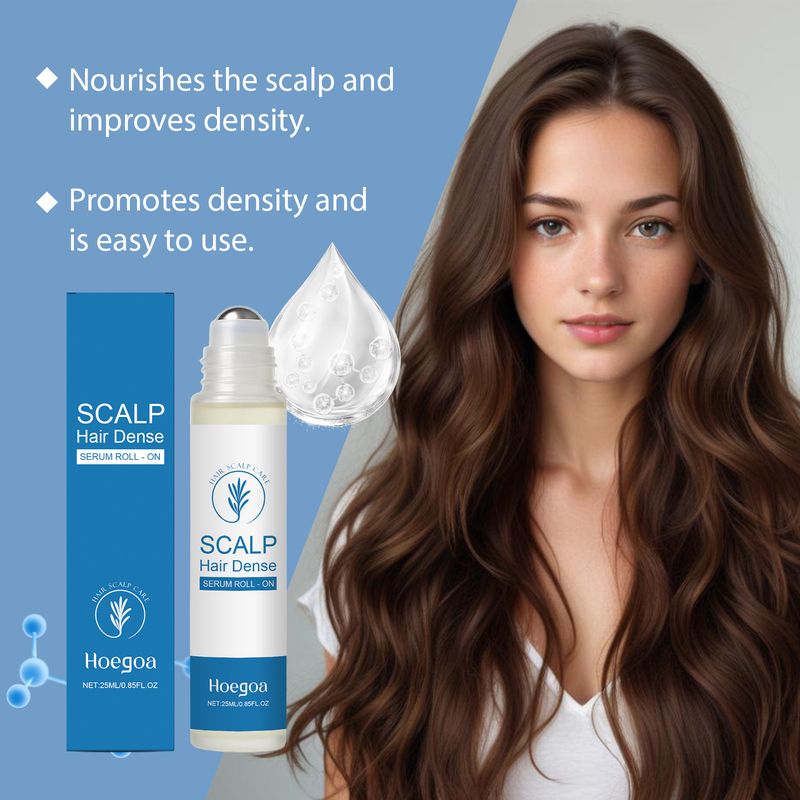 Hoegoa Essenza di Rosmarino Roll-on Massaggio Cuoio Capelluto Delicato Nutriente Cura dei Capelli Lisci_voghion.com