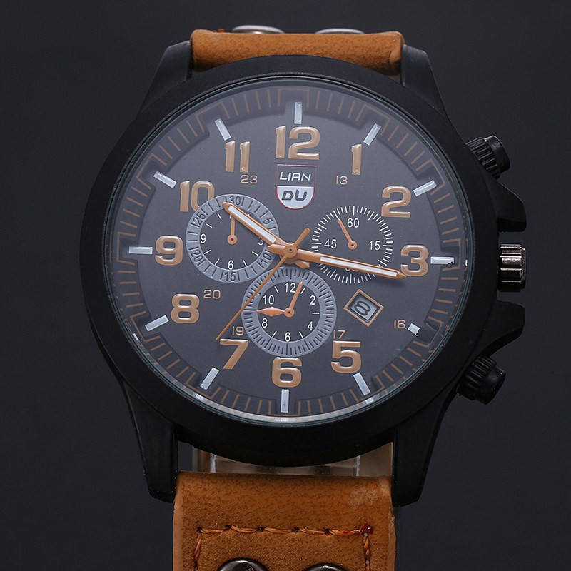 OLEVS Men's Quartz Watch Fashion Simple Business Belt Quartz Watch_voghion.com