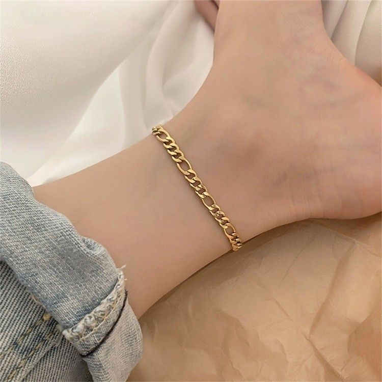 Accessories Simple Metal Chain Versatile Punk Style Trendy Women's Anklet Foot Jewelry_voghion.com