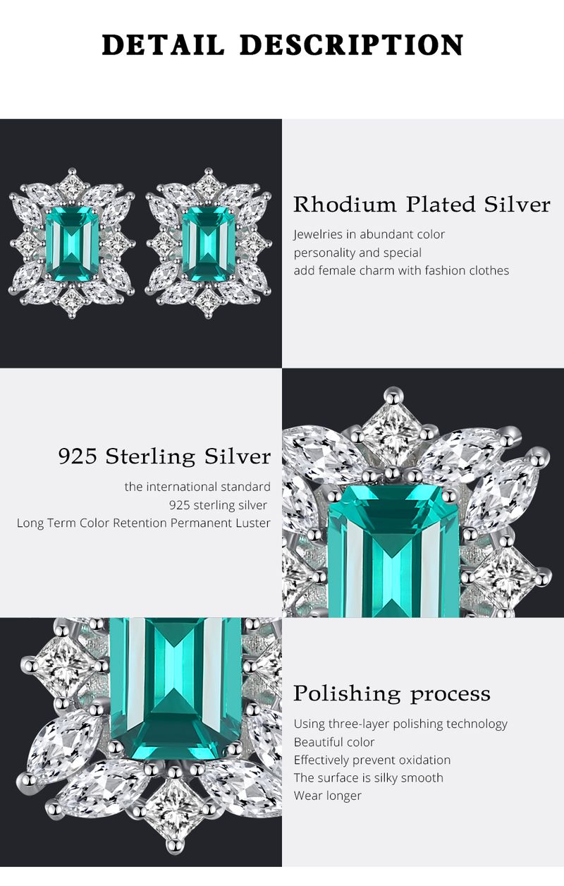 Trend Sterling Sier Green Topaz Stud Earrings For Women Unusual Cubic Zircon Wedding Bridal Fine_voghion.com