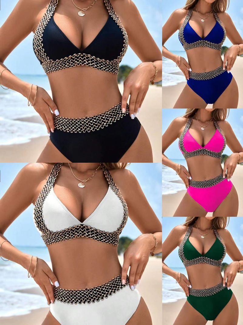 Women's two-piece swimsuit women's split triangle sexy digital printing multi-color Sasu Maitong hot-selling swimsuit_voghion.com