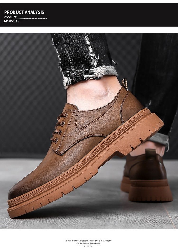 Glide Leather Frühling/Sommer Britische Derby-Schuhe mit dicker Sohle, lässige Herren-Martin-Stiefel, formelle Schuhe für Hochzeiten und Arbeit, niedrige Schafthöhe_voghion.com