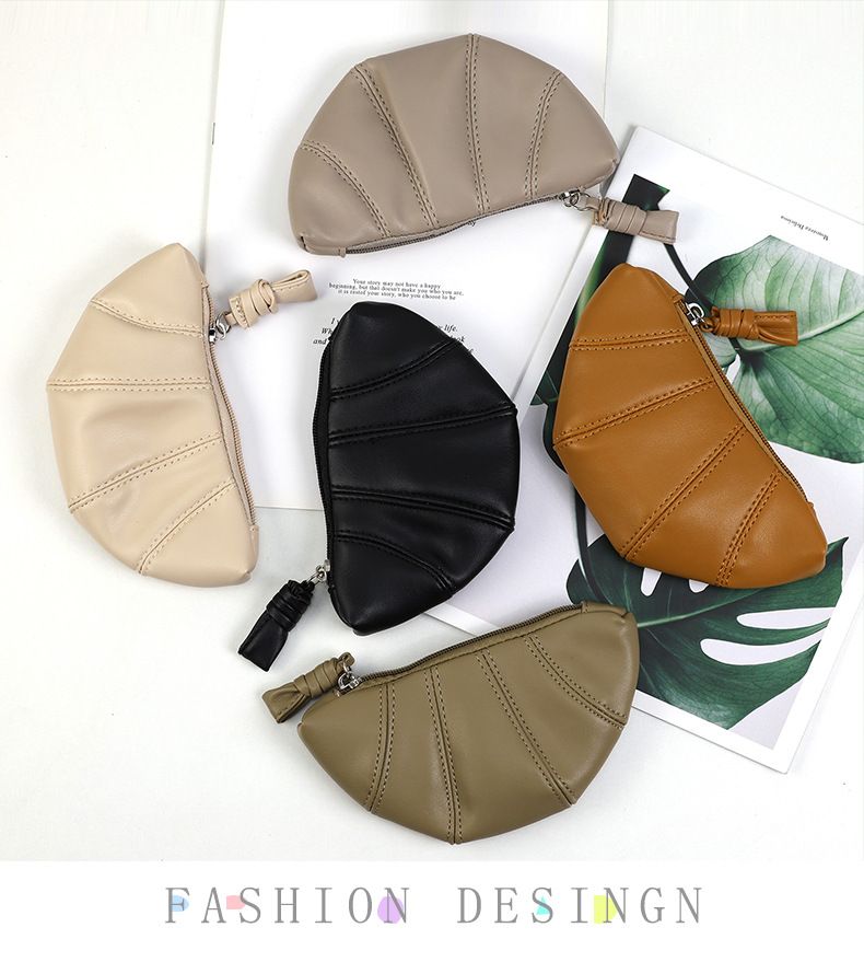 2024 Mini Bull Horn Bun Minimalist and Unique Texture Dumpling Bun Large Capacity Zero Wallet Instagram Women's Cute and Fashionable Zero Wallet_voghion.com