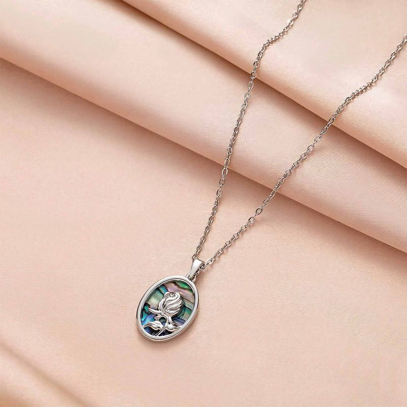 Titanium steel does not fade necklace Europe and the United States shell butterfly fishtail moon light luxury clavicle chain all senior sense necklace_voghion.com
