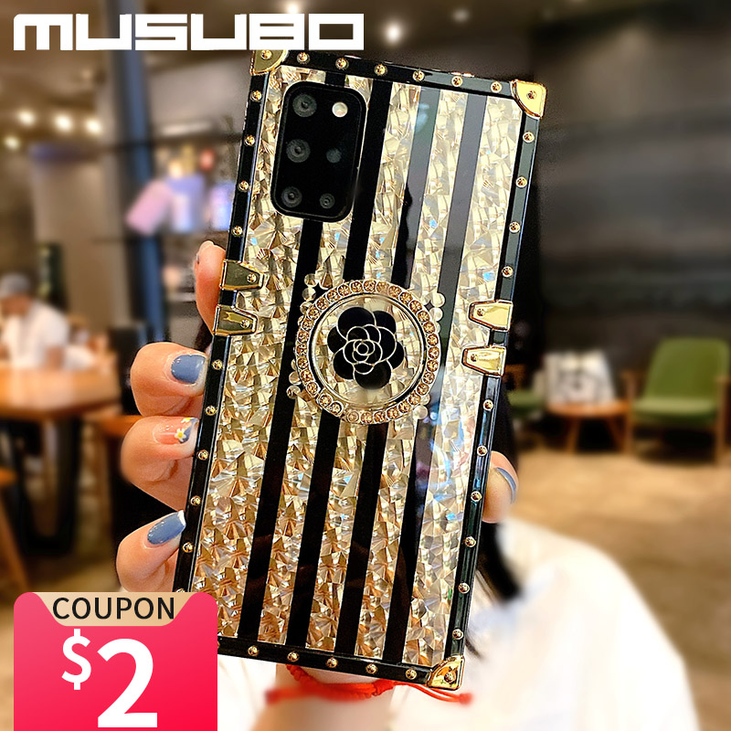 Musubo Coque Samsung Galaxy Note 20 S23 S22 Ultra S20 FE Lüks Kılıf Not 10 Artı Shining Bling A71 5G A51 A52S A53 A32 Yüzük_voghion.com