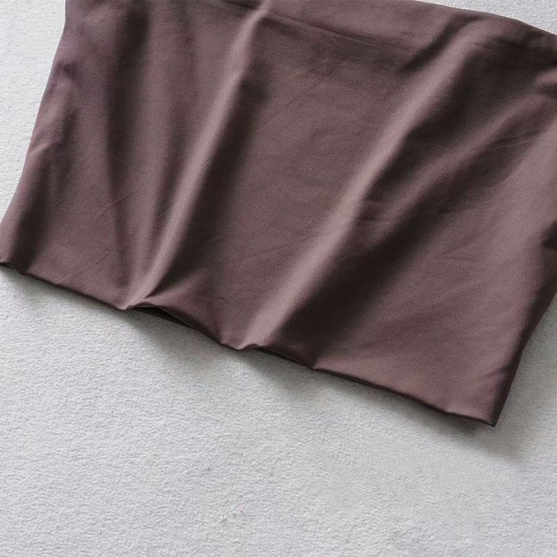 Youdie Explosive Fine Elastico Reggiseno Piccolo Gilet Spice Girl Ultra-corto Abbigliamento Donna Tinta Unita Top a Tubo con Bocca Piatta_voghion.com