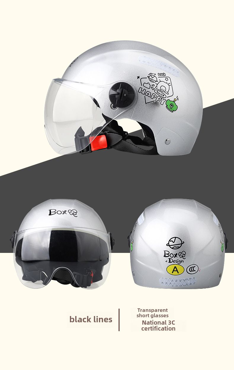 Ny GB BOX motorsykkelkube 3C-sertifisering elbilhjelm unisex sommerhjelm kjørehalvhjelm_voghion.com