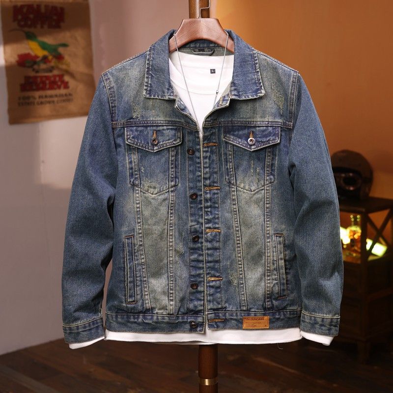 Giacca in denim Guangzhou Xintang da uomo, tendenza autunno e inverno, nuova moda, giacca versatile casual con risvolto largo_voghion.com