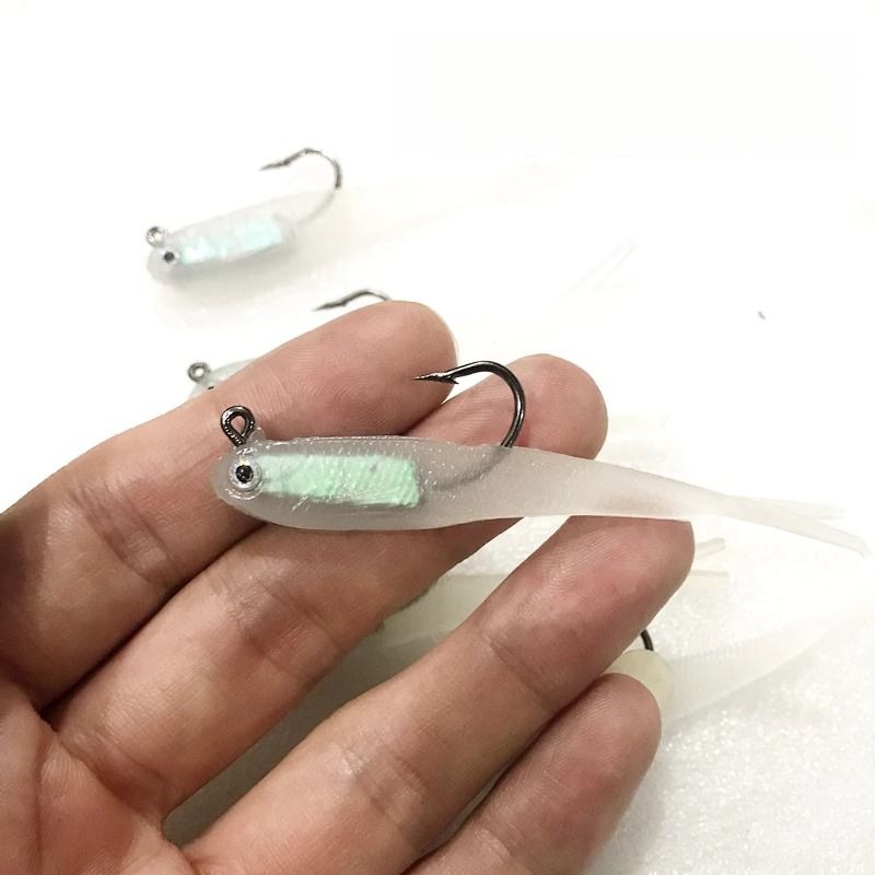 Small Silverfish Soft Worm Fishing Lead-Weighted Fish Lure Forktail Bulk Bionic Bait_voghion.com