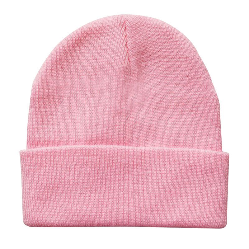 Unisex Multicolor light plate solid color knitted hat Wool hat beanie pull-over hat_voghion.com