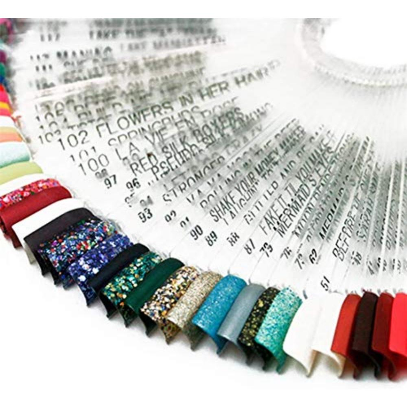 Pack Of 50 Nail Art Tips Ring Sticks Transparent Colour Card Plates Nail Polish Display Ring Sticks Nail Salon Exercises Display Nail Tips_voghion.com