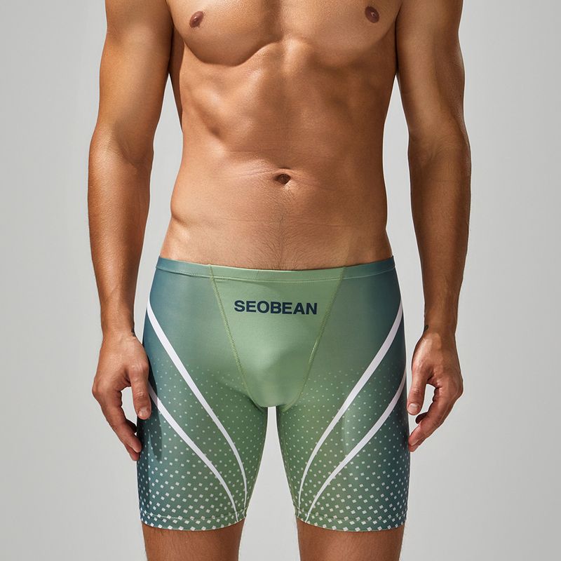 New Swimming Trunks Men's Low Waist Long Boxer Swimming Trunks Comfortable Hot Spring Pants Men's Swimsuit Wholesale_voghion.com