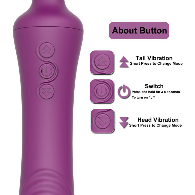 Leistungsstarker Dual-Vibratorstab, magischer G-Punkt-Massage-Analplug, Spielzeug für Erwachsene. Klitoris stimuliert weichen weiblichen Masturbator_voghion.com