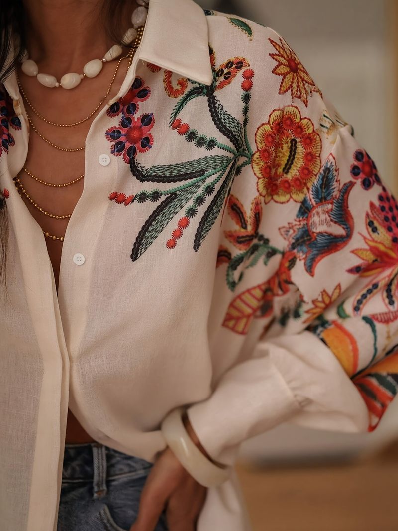 Women's Clothing Digital Printed Shirt Tops Oversized Digital Print Shirt Men's Long Sleeve Button Down Casual Top With Loose Fit & Stylish Patterns_voghion.com