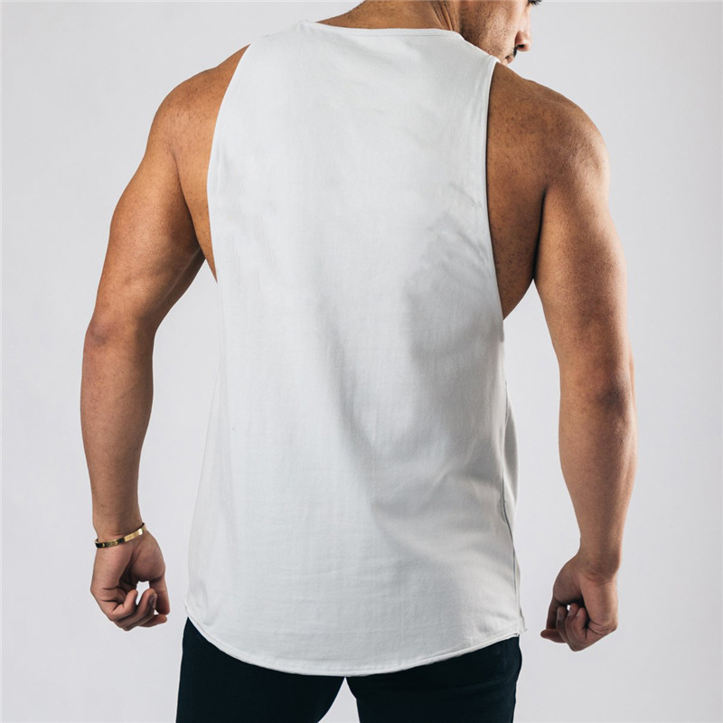 Canotta sportiva da uomo in puro cotone, taglia grande, attillata, senza maniche, aderente, con scollo a cuore, per ragazzi e ragazze_voghion.com
