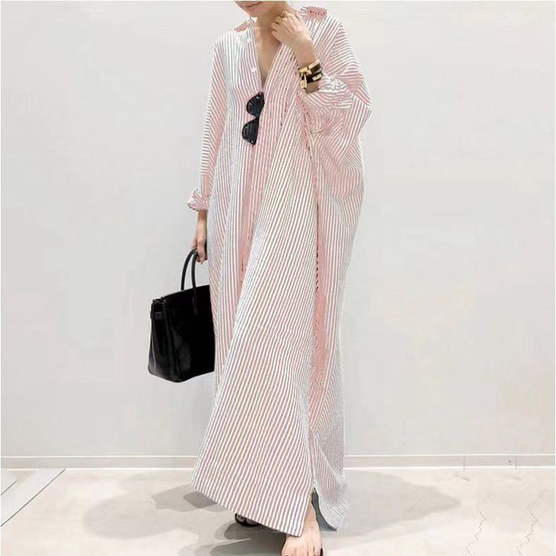 Cardigan rayé en coton et lin pour femme, nouvelle collection 2025, style décontracté, ample, grande taille, style urbain, Asie du Sud-Est_voghion.com