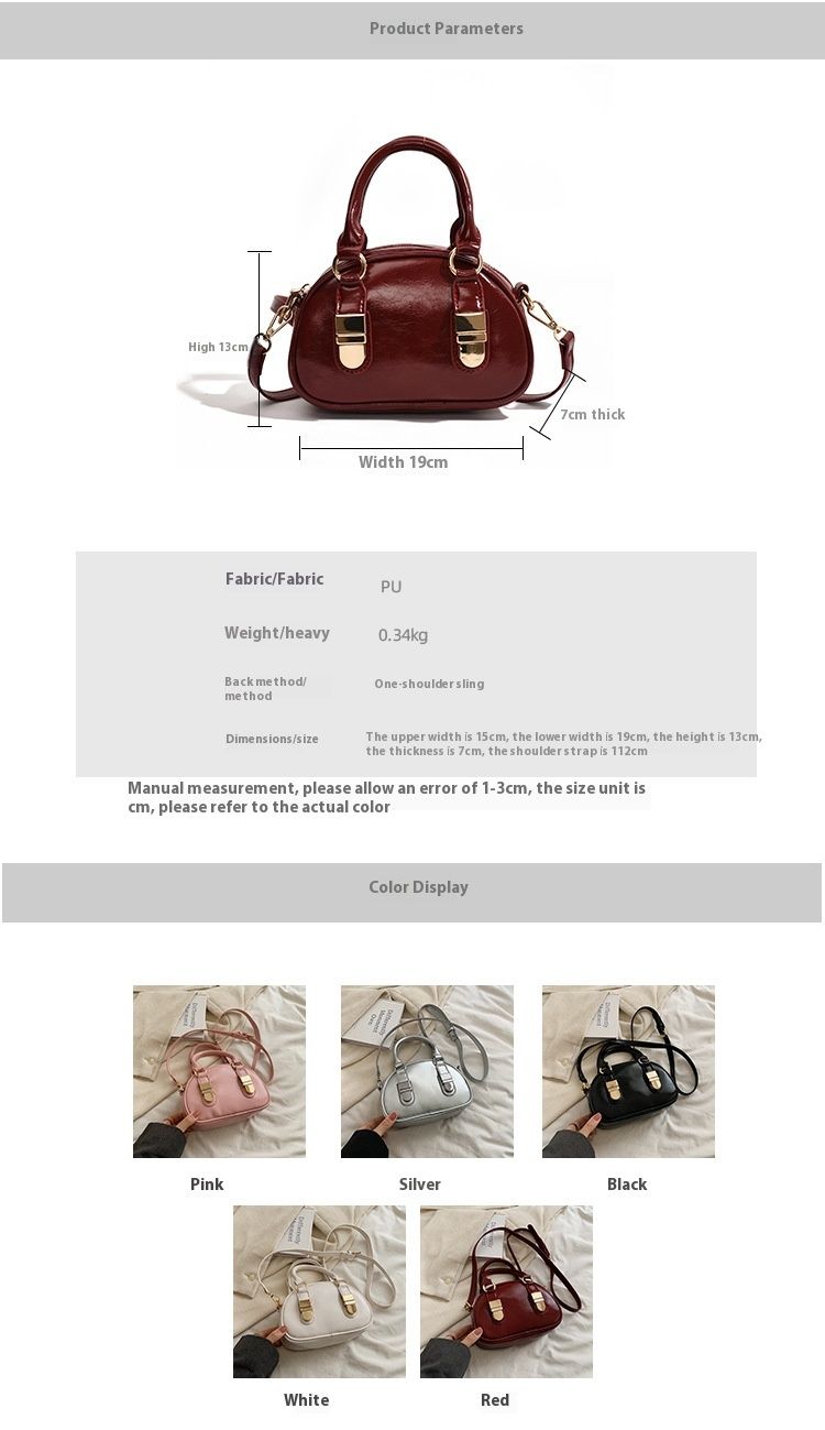 Fashionable Hand-held Bowling Bag For Women 2024 New Item Niche Retro Shell Bag High-end And Versatile Shoulder Bag Crossbody Bag_voghion.com