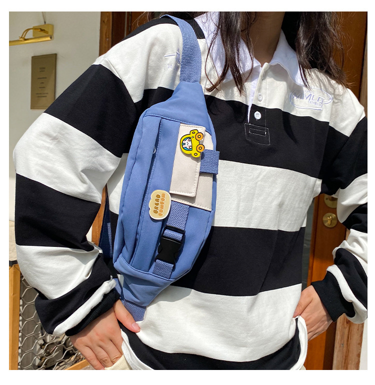 Marsupi per le donne 2023 Nuova tela per il tempo libero Tinta unita Marsupio per ragazze Carino Borsa a tracolla con tracolla Marsupi_voghion.com