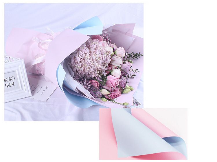 20 Blatt/Set Blumengeschenkpapier, wasserfestes Floristen-Blumenstraußpapier, DIY-Bastelarbeiten, doppelseitige Farben, 58 x 58 cm (22,8 x 22,8 Zoll)_voghion.com