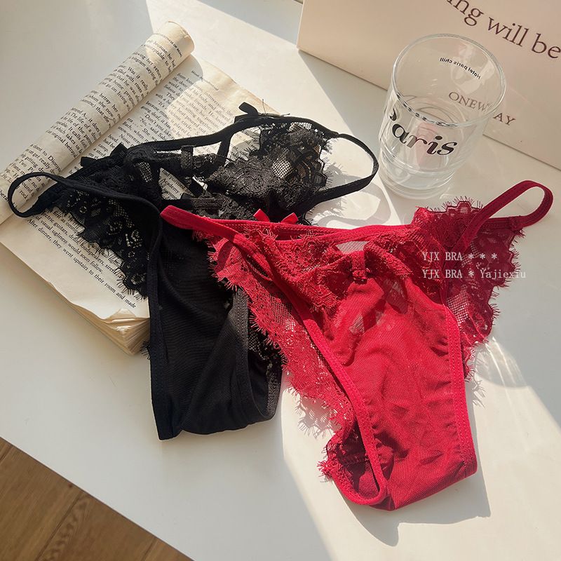 LuvBox French Romantic ~ Mutandine triangolari sottili traspiranti in stile puro desiderio, sexy ed estivo, in pizzo, per donna_voghion.com