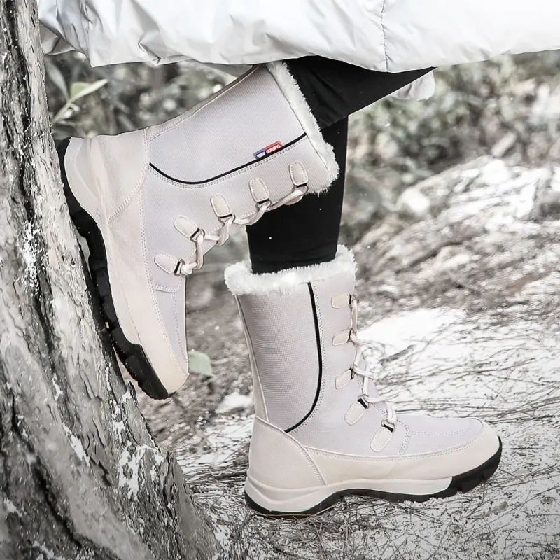 Winter Women's Anti Slip Plush High Top Snow Boots 2024 New Fashionable And Versatile_voghion.com