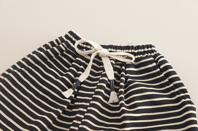 Completo con cappuccio e pantaloni a righe per cuccioli da bambino, elegante nuovo completo primaverile-autunnale in due pezzi per neonati e bambini piccoli_voghion.com