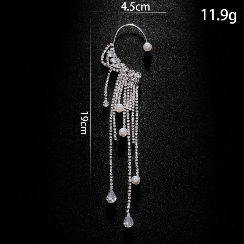 Heißer Verkauf Quaste High-End-Strass Ohr Manschetten übertrieben Zubehör für Frauen Ohrringe_voghion.com