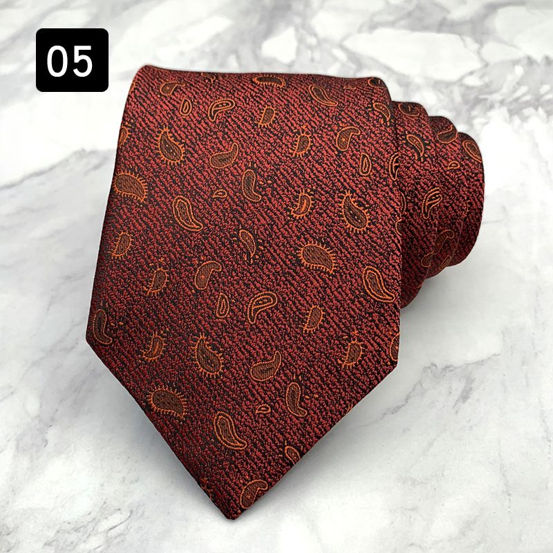 Tie For Men Formal Suit Accessory Fashion Paisley Cashew Pattern Hand-Knotted Wide Version 8CM_voghion.com