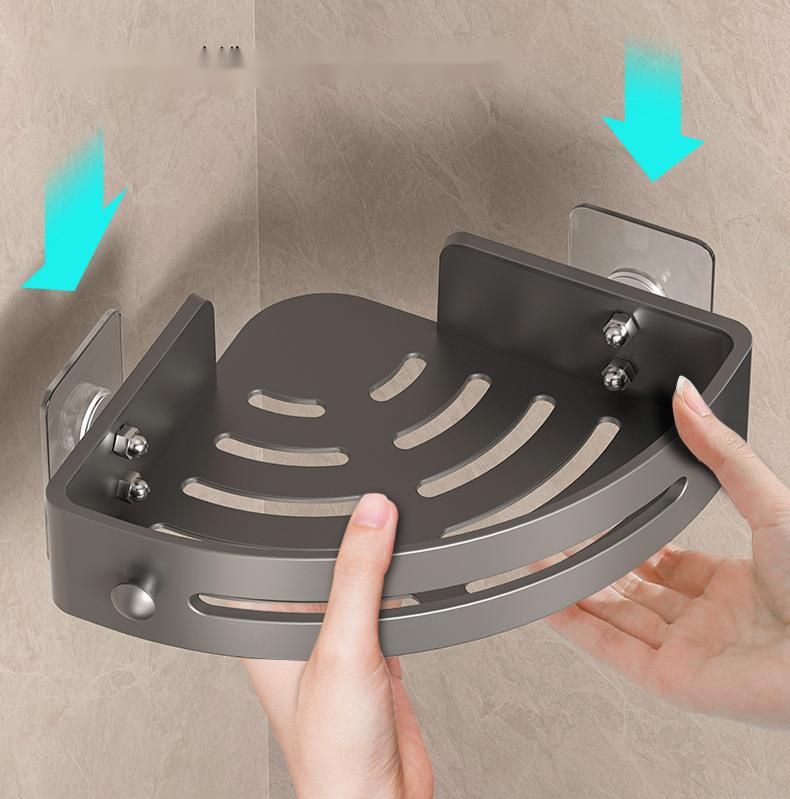 Mensola triangolare da bagno senza foratura, mensola portaoggetti a parete per lavabo, WC, bagno, organizer per angolo cucina_voghion.com
