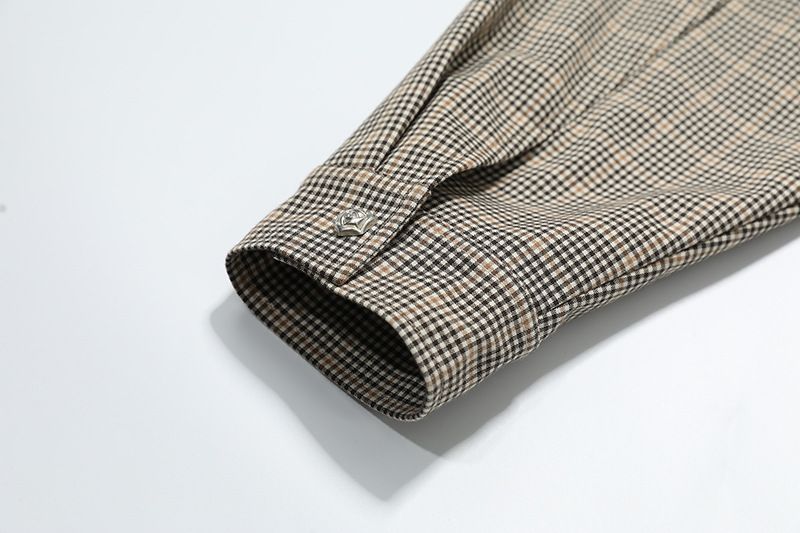 American Old Money Style Houndstooth Short For Men And Women, Autumn High-End Cleanfit Harrington Jacket_voghion.com