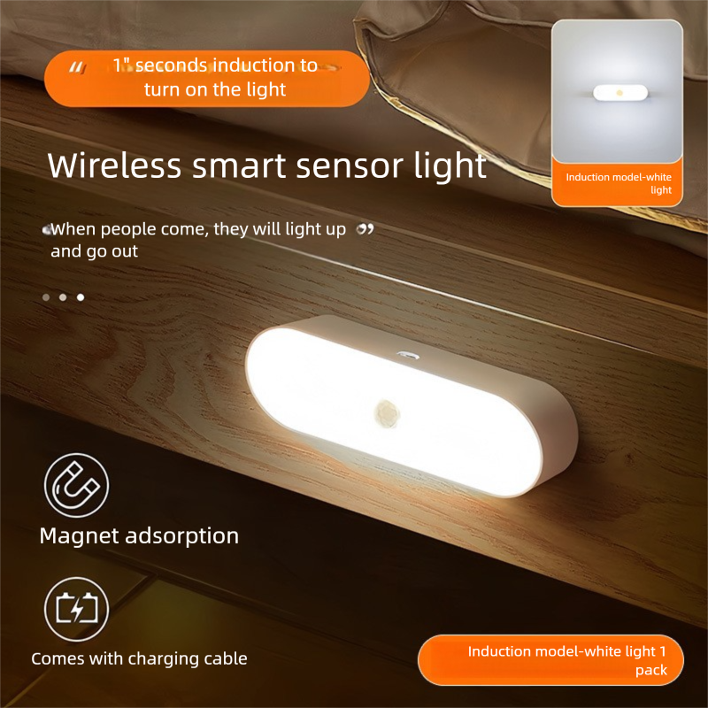 Lampe à détecteur de mouvement, veilleuse rechargeable à commande vocale, applique murale sans fil pour couloir, étanche IP55, USB, pour extérieur_voghion.com