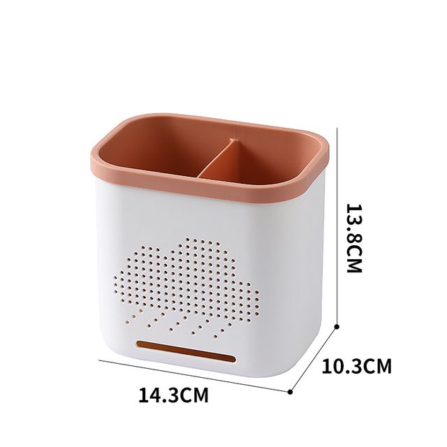 Kitchen Double Layer Drain Chopsticks Cage Multifunction Cutlery Hollow Drainer Storage Rack Knife Holder Tableware Organizer_voghion.com