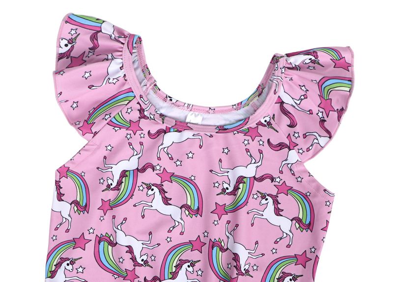 Mutter & Kinder Außenhandel Kinderbekleidung Mädchen bedruckter Einhorn-Badeanzug atmungsaktiver, schnell trocknender Badeanzug geteilter zweiteiliger Anzug_voghion.com