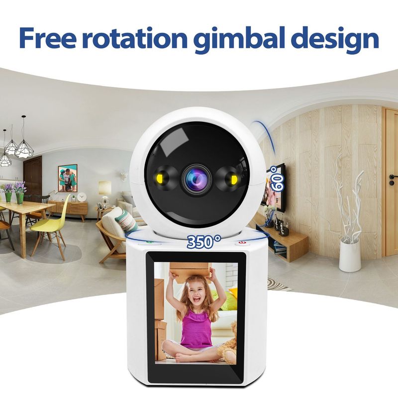 Telecamera di sorveglianza visiva bidirezionale AI da 2,8 pollici con display per chiamate interfono video HD remoto per telefono cellulare domestico_voghion.com