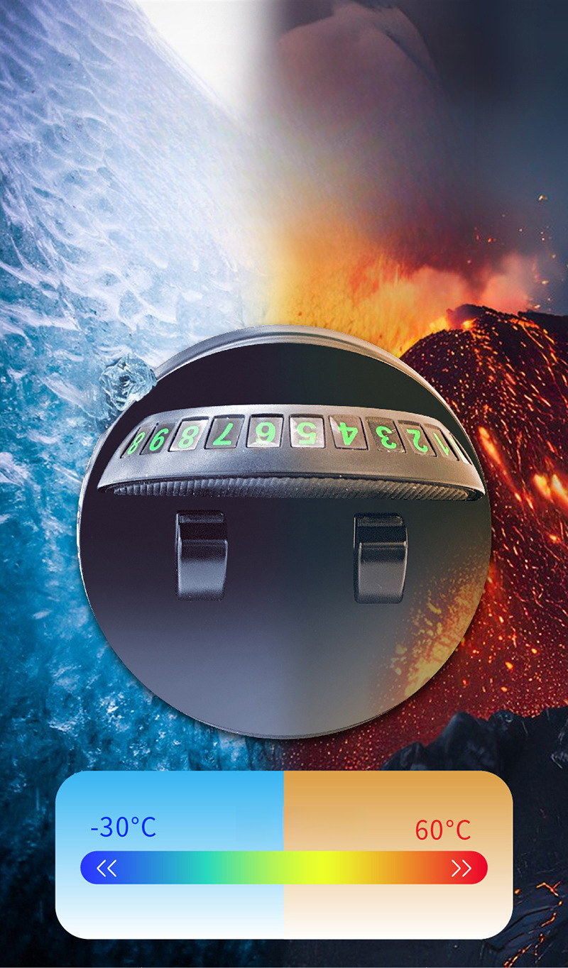 2025 New Dashboard Mobile Phone Navigation 360 ° Rotation Temporary Parking Luminous Number Plate Holder_voghion.com